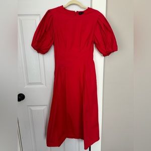 Who What Wear Red Maxi Puff Sleeve Dress Size M
